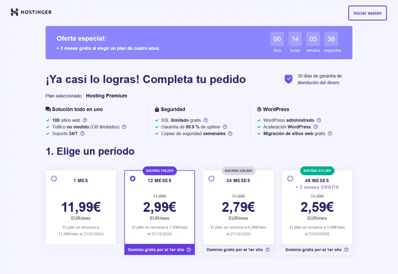 periodo hostinger