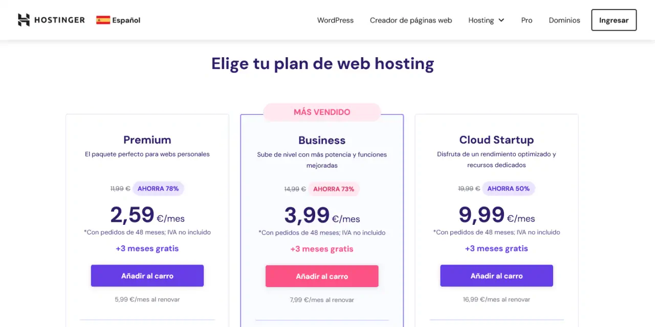 planes hostinger