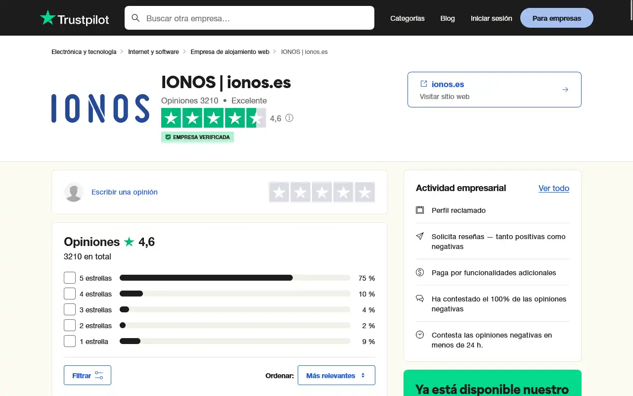 trustpilot ionos