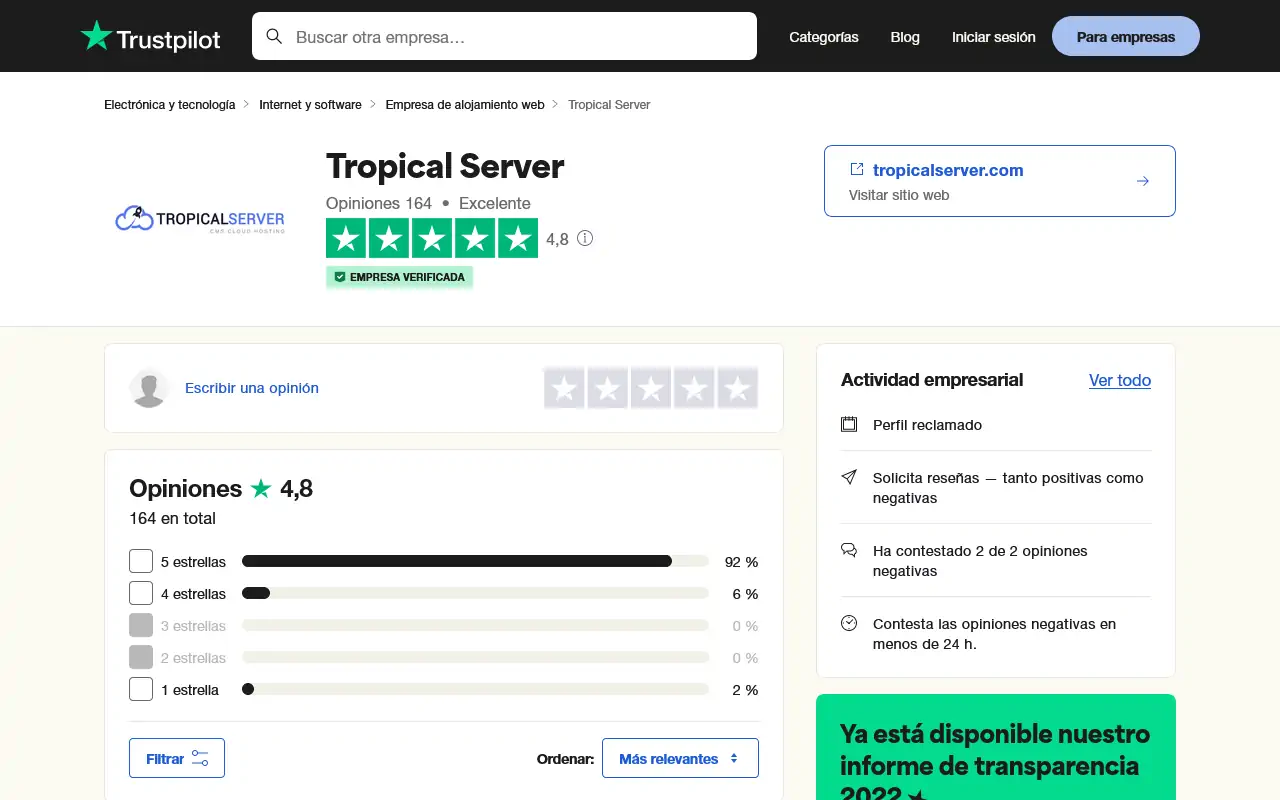 trustpilot tropical server