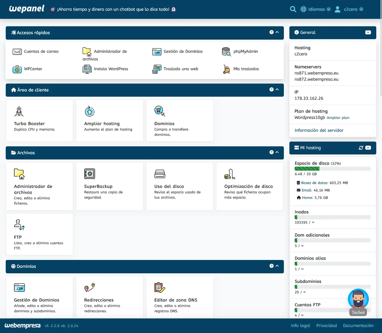 wepanel webempresa
